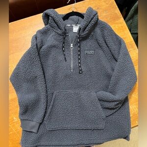 PINK Victoria's Secret Charcoal Quarter Zip Hoodie
